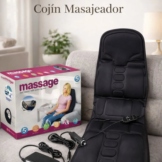 Cojín calefactor de masajes | Destruye el estrés y el dolor lumbar… en minutos